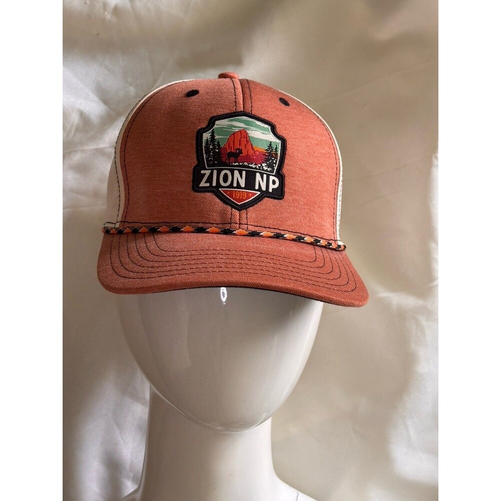 orange and cream Zion National Park trucker hat G54